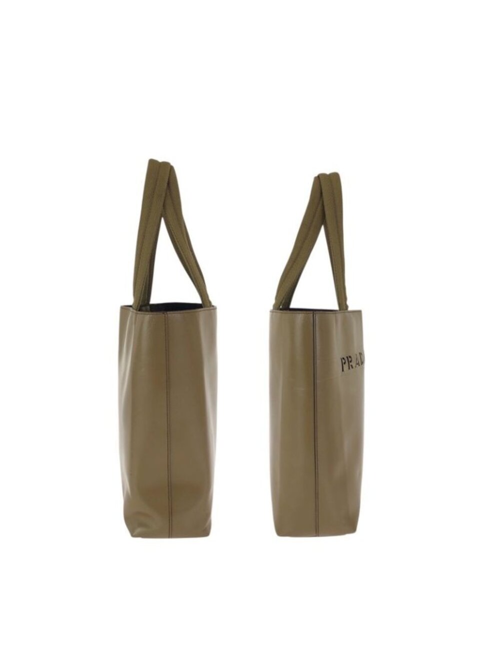 Prada Logo Tote Totes Khaki - Picture 8 of 9